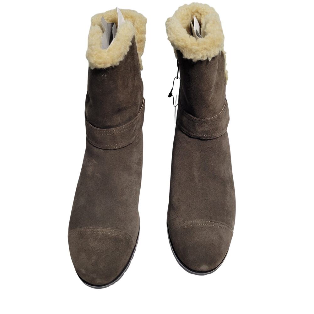 Giani Bernini Women's Brown Suede Boots Faux Fur Lining Size 10M 112325-2817